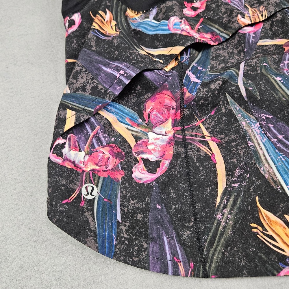 Lululemon Shorts Womens Sz 10 Speed Up High-Rise Lined Black Floral W7BP0T - Picture 10 of 10